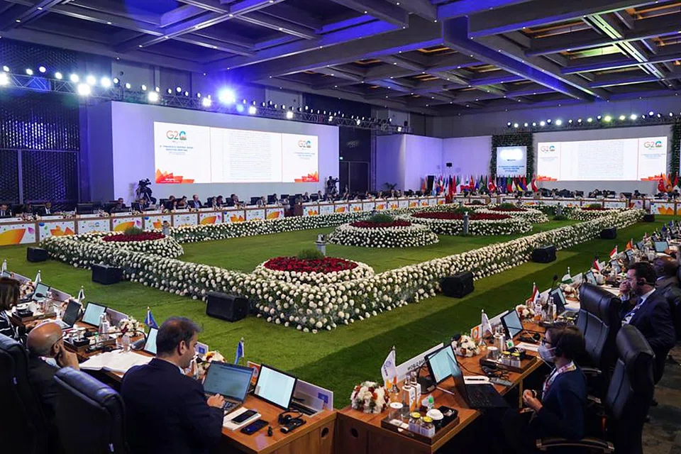 Attendees at a G20 meeting in Bengaluru, India. Financial leaders from the G7 nations will meet on the sidelines of another meeting on Thursday to discuss measures against Russia.