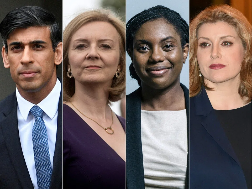 (From left) Britain's Chancellor of the Exchequer Rishi Sunak; Britain's Foreign Minister Liz Truss; Kemi Badenoch and Britain's Secretary of State for Defence Penny Mordaunt. The race to become UK's next PM is tightening. 
