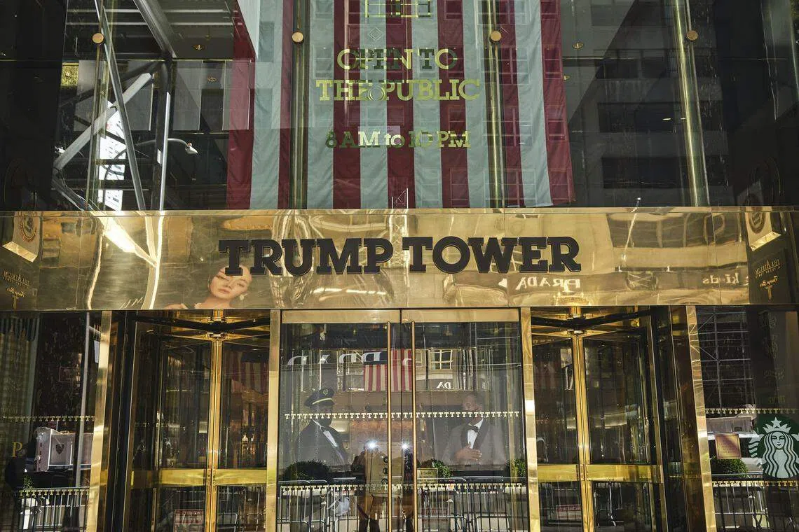 FILE Ñ An entrance to Trump Tower in Manhattan on the eve of the election, Nov. 2, 2020. TrumpÕs family real estate business was convicted of tax fraud and other financial crimes on Dec. 6, 2022, a remarkable rebuke of the former presidentÕs company and what prosecutors described as its Òculture of fraud and deception.Ó  (John Taggart/The New York Times)
