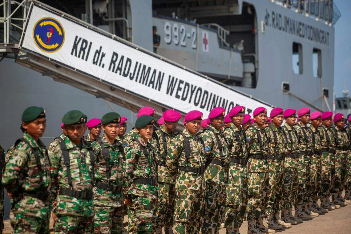 The five-day non-combat operation is aimed at developing military skills, including maritime security and patrols, and the distribution of humanitarian assistance and disaster relief, the Indonesian military said in a statement.