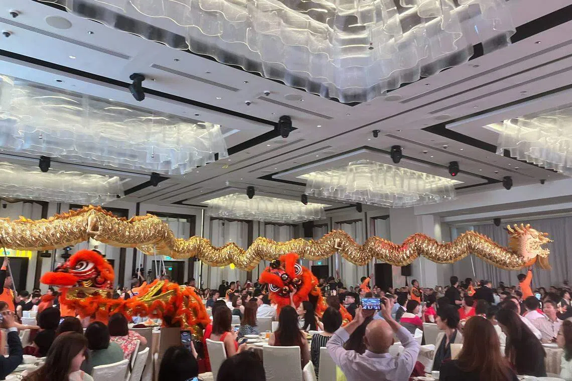 Enters the Dragon at the Redas Spring Festival Celebration held at the Grand Copthorne Waterfront Singapore on Thursday. 