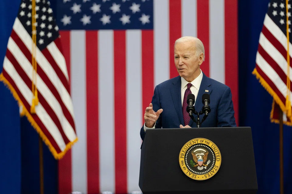 GOFFSTOWN, NEW HAMPSHIRE - MARCH 11: President Joe Biden speaks during an event about lowering costs for American families at the Granite State YMCA Allard Center of Goffstown on March 11, 2024 in Goffstown, New Hampshire. Days after Biden delivered his last State of the Union address before the November general election, the President held the event to highlight his administration's achievements and vision going into the next eight months of his campaign.   Sophie Park/Getty Images/AFP (Photo by Sophie Park / GETTY IMAGES NORTH AMERICA / Getty Images via AFP)