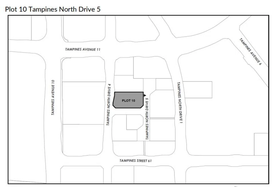 The site located at Plot 10 Tampines North Drive 5 is the second of 3 confirmed list sites. 
