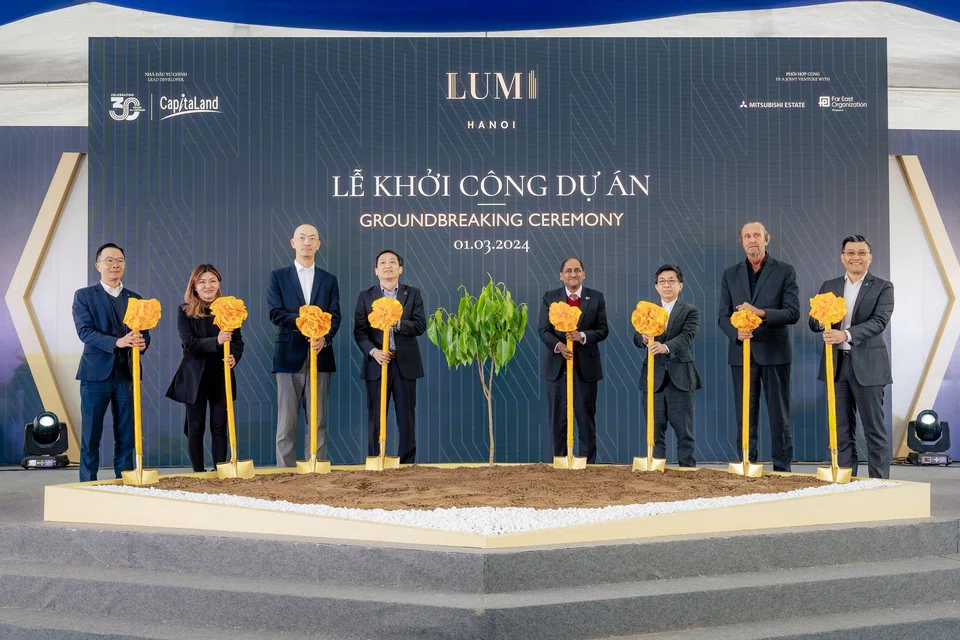 CapitaLand Development held the groundbreaking ceremony of its Lumi Hanoi residential project in the capital Hanoi on Mar 1,  2024.