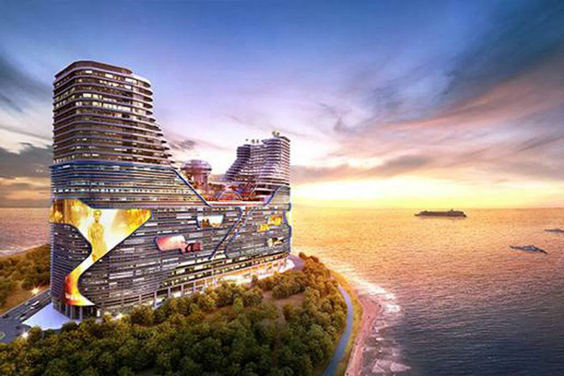 Harbour City is a five million square-foot project in Melaka comprising a mall, theme park and three hotel blocks.