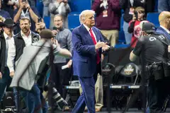 Trump at the NCAA wrestling championships in Tulsa, Oklahoma on Saturday; the probe comes as he seeks the Republican nomination for the presidency in 2024.