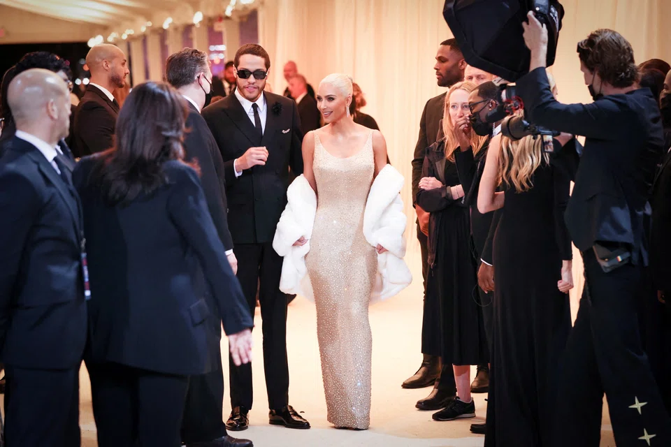 Pete Davidson and Kim Kardashian arrive at the In America: An Anthology of Fashion themed Met Gala at the Metropolitan Museum of Art in New York City, New York, U.S., May 2, 2022.   