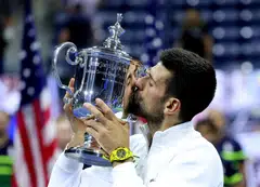 The 36-year-old Serb becomes the oldest US Open men’s winner in the Open Era and the first to win three Grand Slam events in a season for the fourth time.
