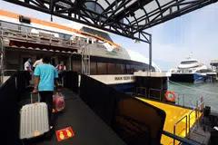 Passengers departing from Bintan Ferry Terminal. Indonesia overtook India as the biggest source of arrivals to Singapore in April 2022.