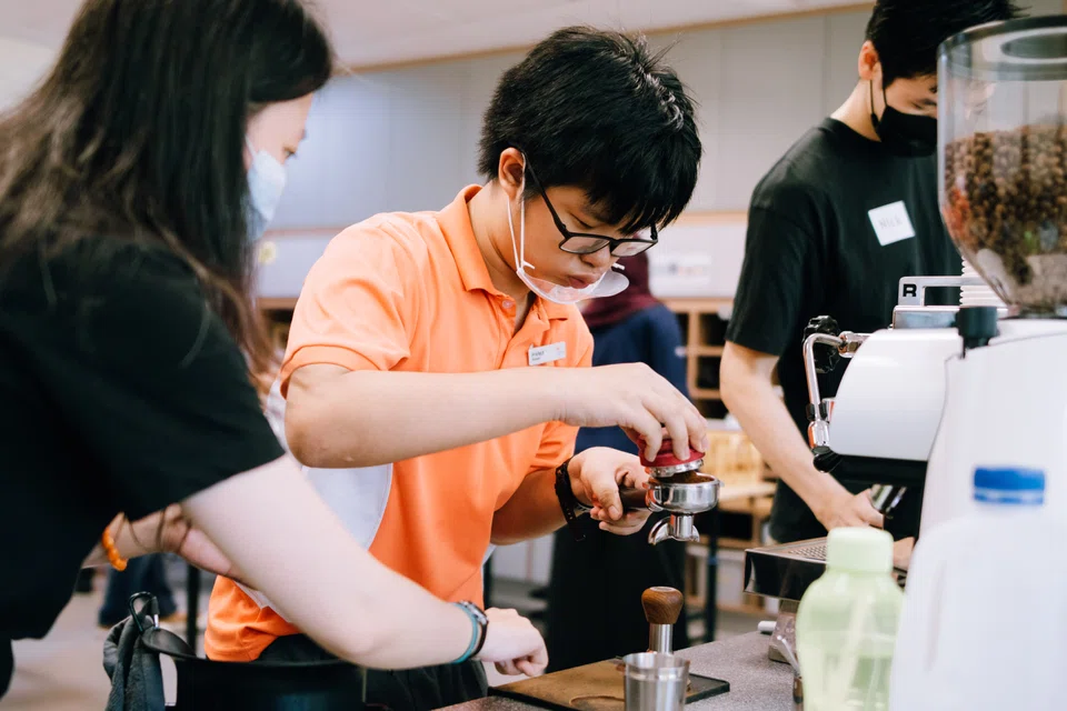 Foreword staff taught 32 students at special education schools, including Cerebral Palsy Alliance School Singapore, to make speciality coffee.