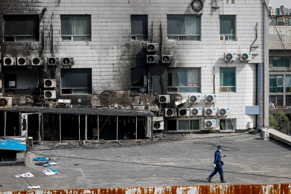 State broadcaster CCTV reported that a preliminary probe revealed the blaze had been caused by “sparks generated during the internal renovation and construction of the inpatient department of the hospital”. 