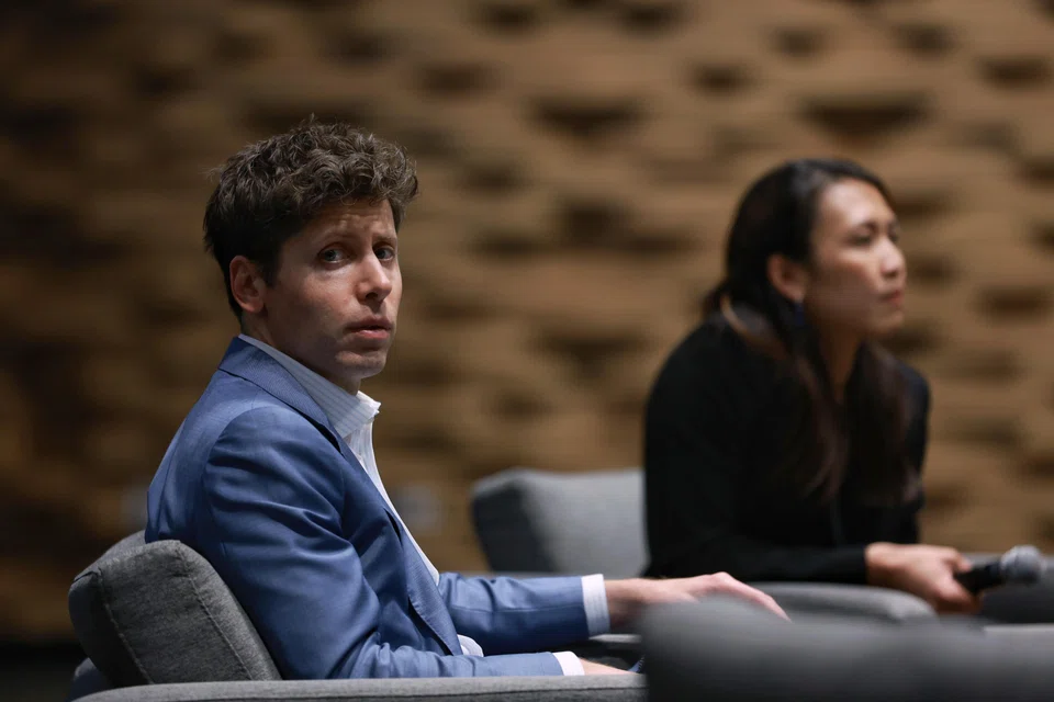 CEO of ChatGPT creator OpenAI Sam Altman and OpenAI’s member of technical staff Rachel Lim speaking at a panel discussion at Singapore Management University on Jun 13.