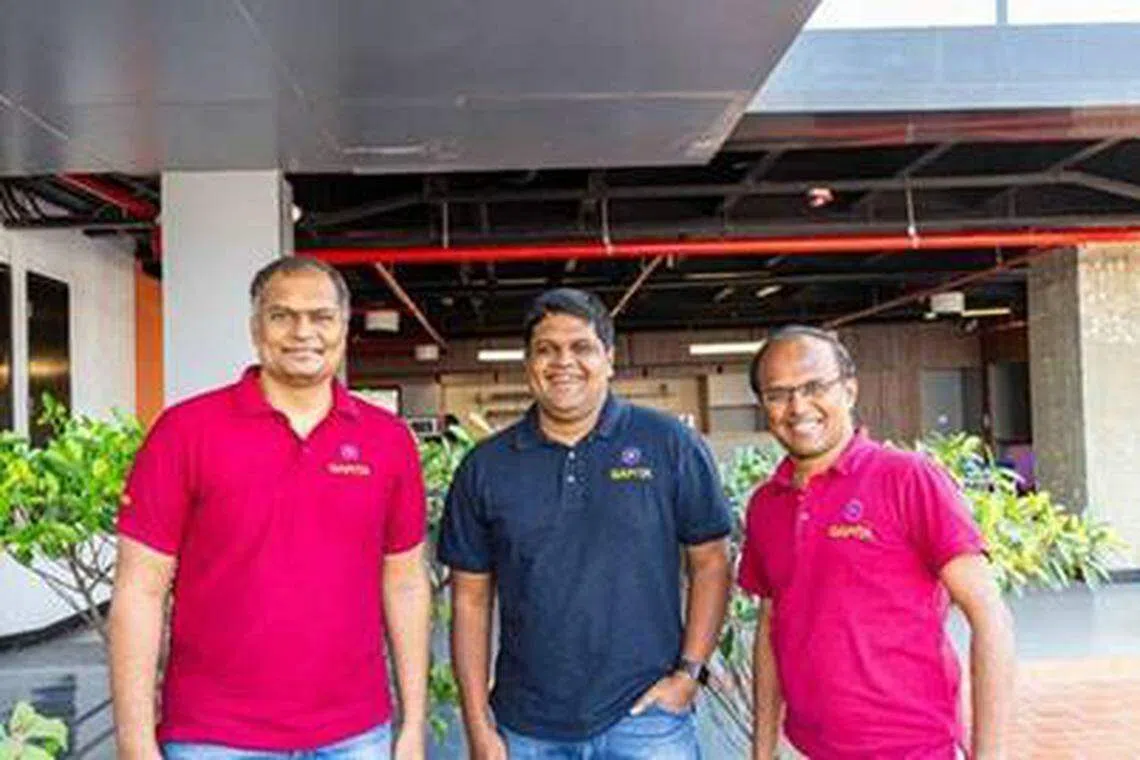 From left to right: Qapita co-founders Vamsee Mohan, Ravi Ravulaparthi and Lakshman Gupta.