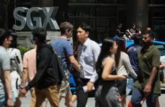 On the Singapore Exchange, losers are closely matched with gainers at 62 to 61.