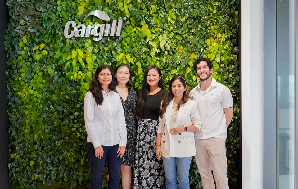 Members of the Cargill digital business studio in Singapore from left to right: Tamanna Dahiya, digital new business lead - APAC; YingLing Tham, digital new business associate - APAC; Zing Yang, digital startup leader Garima Singh digital product leader; Ian Pisano, digital startup leader.