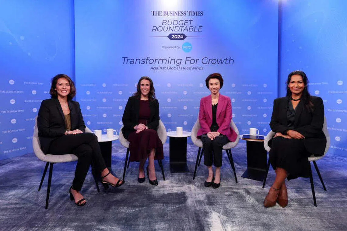 From left: Vicky Hwang, CEO, Chyau Fwu Wine &amp; Spirits; Koren Wines, managing director, Xero Asia; Low Yen Ling, Minister of State for Trade and Industry; Anita Gabriel, senior correspondent, The Business Times.
