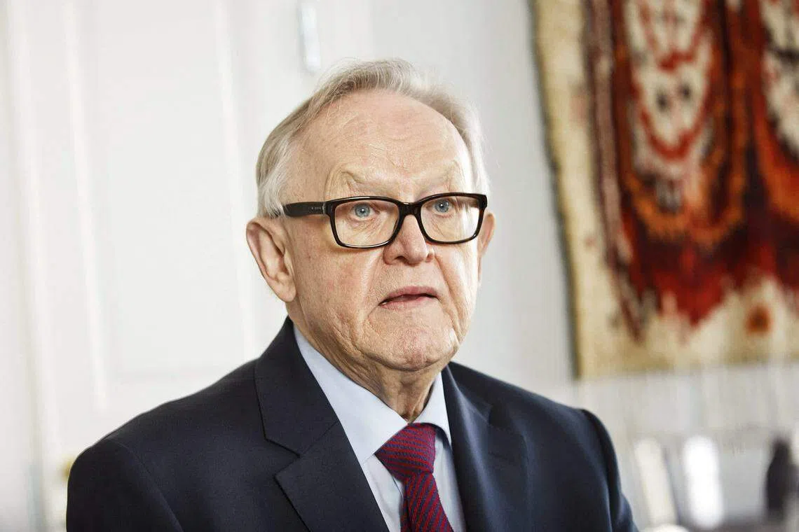 Martti Ahtisaari at a luncheon in Helsinki in 2016. The former Finnish president helped broker peace around the globe, which earned him worldwide recognition and the 2008 Nobel Peace Prize.