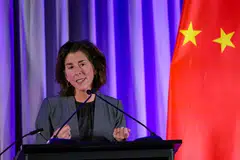 US Commerce Secretary Gina Raimondo (pictured) spoke with her Chinese counterpart Wang Wentao on Thursday and both plan to hold an in-person meeting in early 2024.