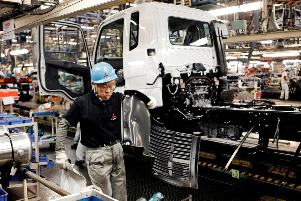Japan's output and new orders in the manufacturing sector shrank for a third straight month in August but at a slower pace than the previous month.