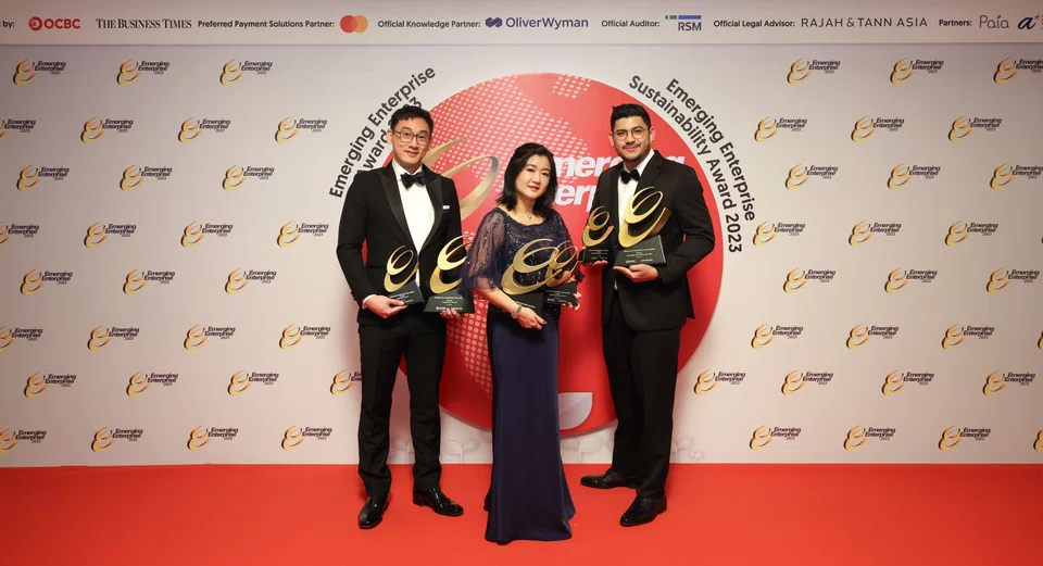 From left: Profileprint's Chin Kai Lun; Conex Healthcare's Tan Swee Yen; and Troopers Innovation's Craig Goonting.