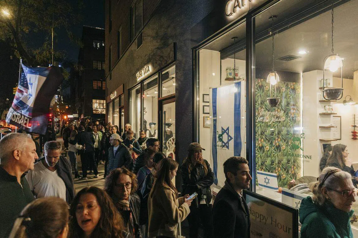 Members of the city’s Jewish community turned out in droves to support a coffee shop owner who said his employees had walked out to protest the company’s support for Israel in the war with Hamas.