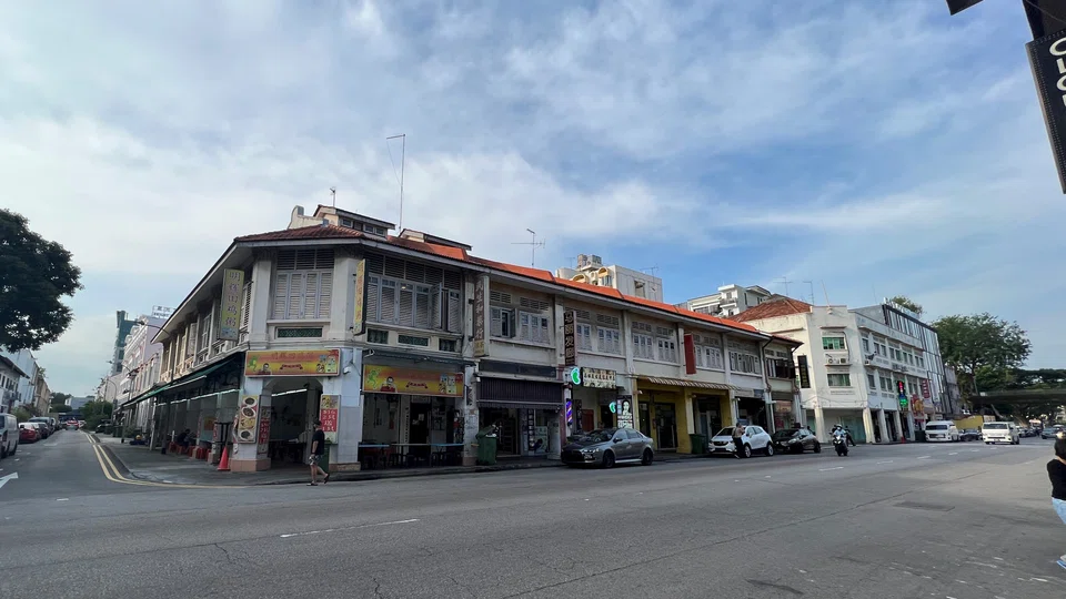 The six freehold shophouses, which span two floors each, have individual land titles.