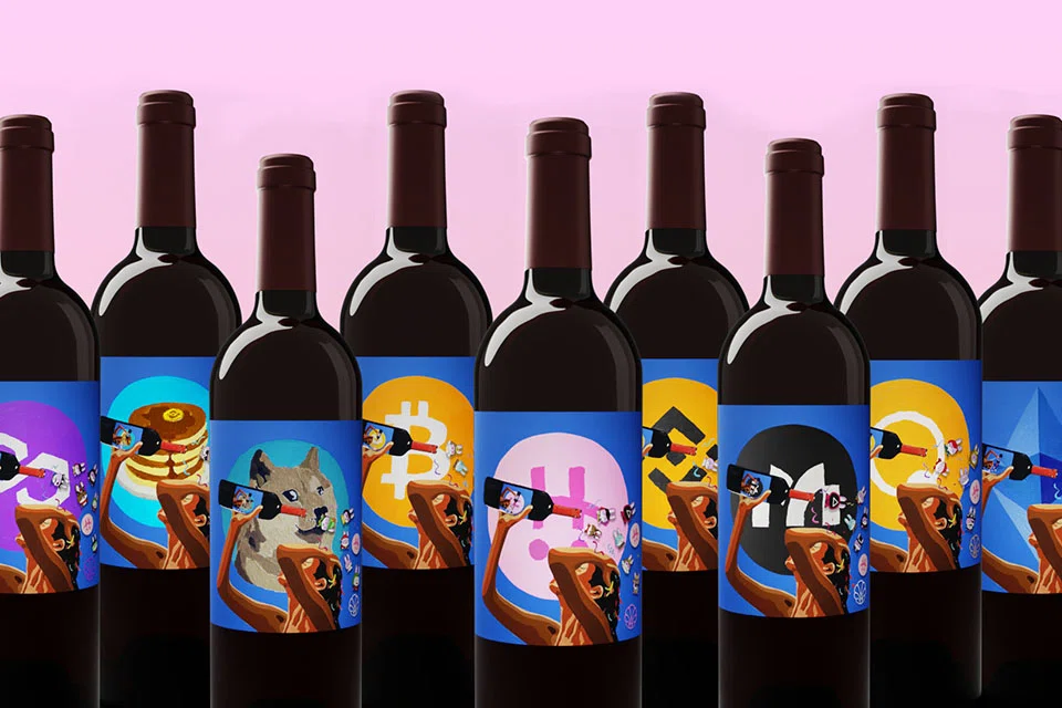 Trefethen’s nine Crypto Heroes Cabernet NFTs bottles. 