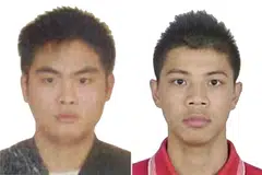 Interpol Red Notices have been issued for Su Yongcan (left) and Wang Huoqiang (right).