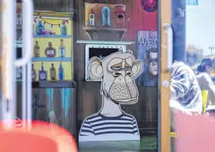 A Bored Ape display at the Bored & Hungry restaurant in Long Beach, California. In NFTs, we see the makings of a new, powerful model of digital brand-building.