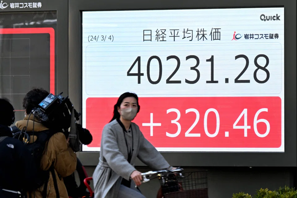 Soon after the opening bell on Monday, Japan’s benchmark Nikkei 225 index surpassed the 40,000 mark for the first time, with analysts predicting it could advance even further.