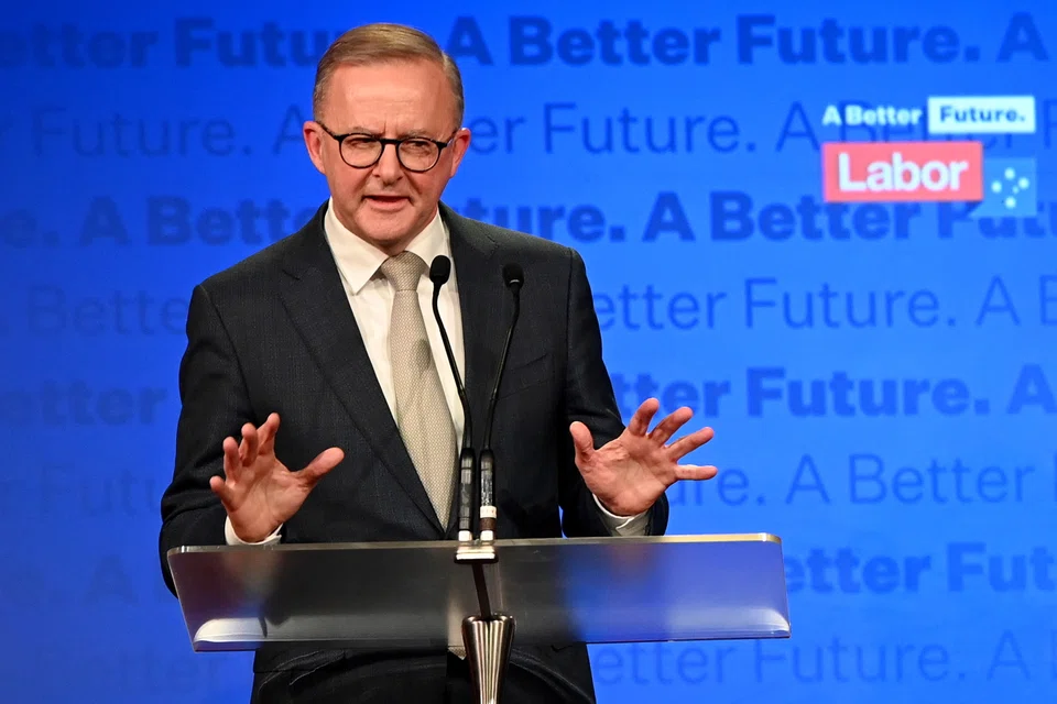 Australian opposition leader Anthony Albanese speaks to supporters after winning the 2022 Federal Election, at the Federal Labor Reception held at Canterbury-Hurlstone Park RSL Club in Sydney, Australia. More than 17 million Australians have voted to elect the next federal government.  