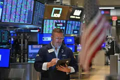The Dow Jones Industrial Average finished 0.3 per cent lower at 38,989.83 on Monday.