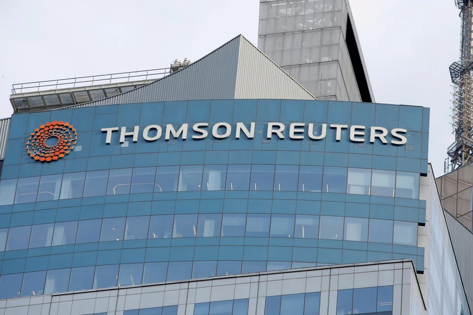Thomson Reuters said four of its five business segments showed higher sales and operating profit, but those were lower in the Global Print business.