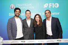 (From left) BetterData co-founders Uzair Javaid and Kevin Yee; Margaret King, vice-president of fintech partnerships and corporate strategic investments at Franklin Templeton; and Chetan Karkhanis, senior vice-president for digital advisory and wealth management in Asia-Pacific at Franklin Templeton