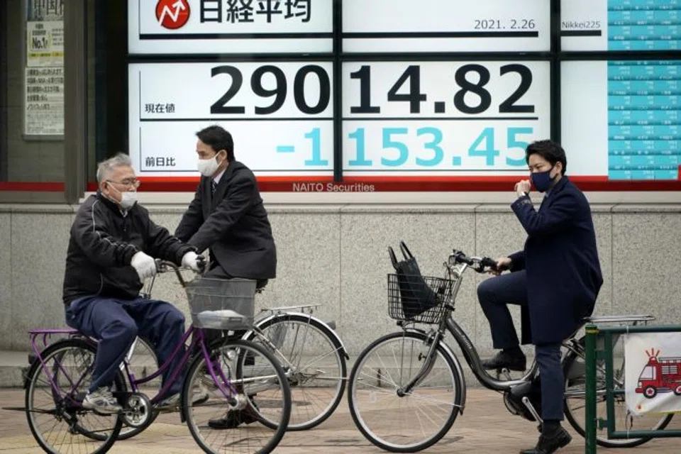 The Nikkei share average ended 1.9 per cent lower at 26,590.78 — the biggest percentage decline since Mar 11. 