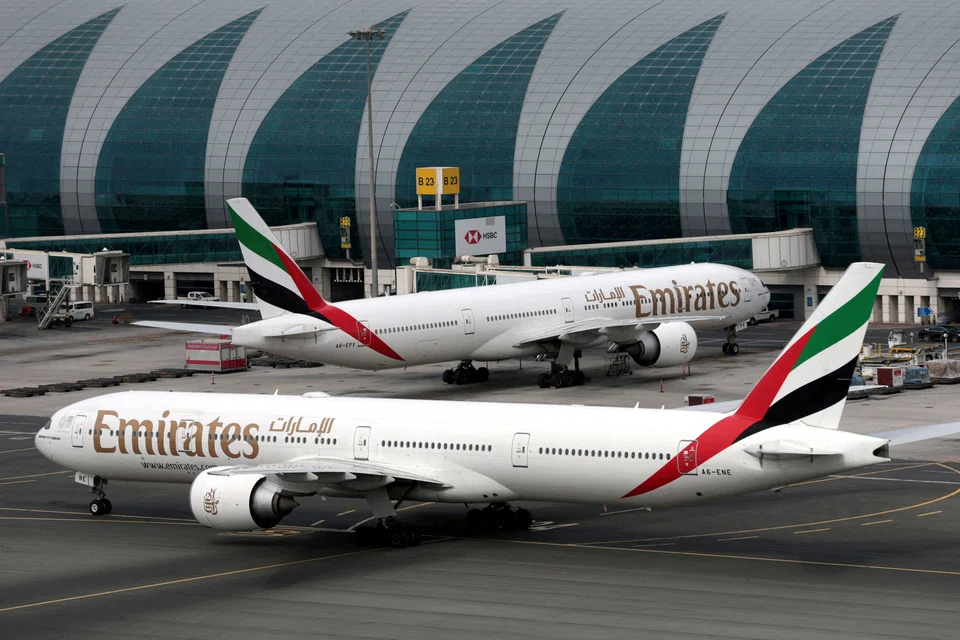Revenues at Emirates airline, the Middle East’s biggest carrier, surged 131 per cent to 50.1 billion dirhams (S$19.1 billion) in the first half of the financial year starting in April, compared to a year earlier.