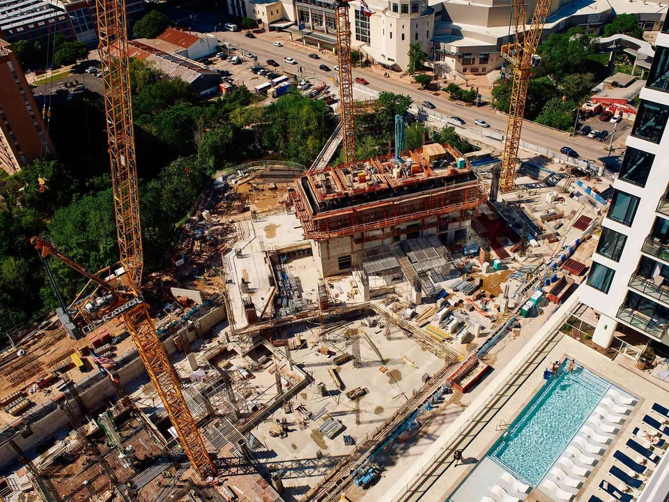 The 74-floor Waterline tower rises in Austin.