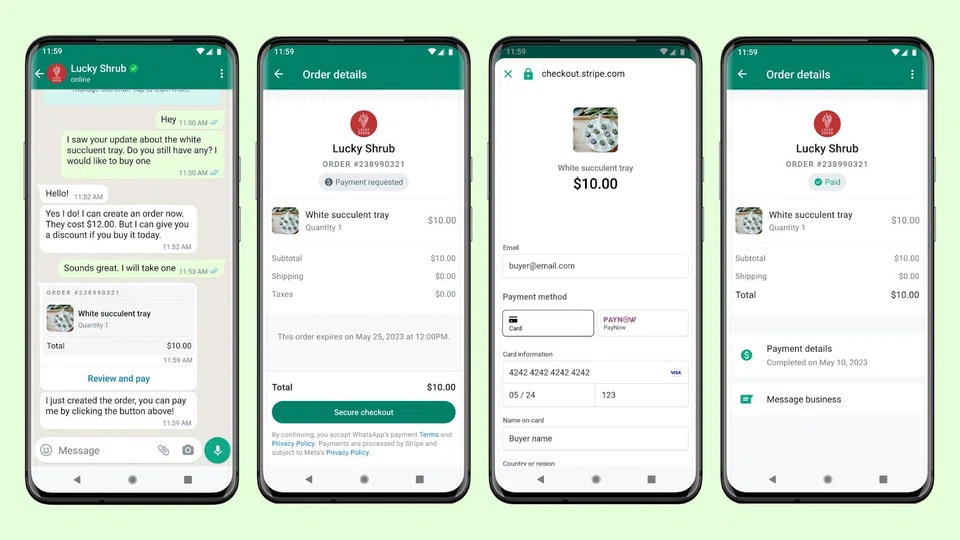 WhatsApp is rolling out its new payment feature to a few Singapore-based businesses, and will make it available to more businesses over the coming months. 