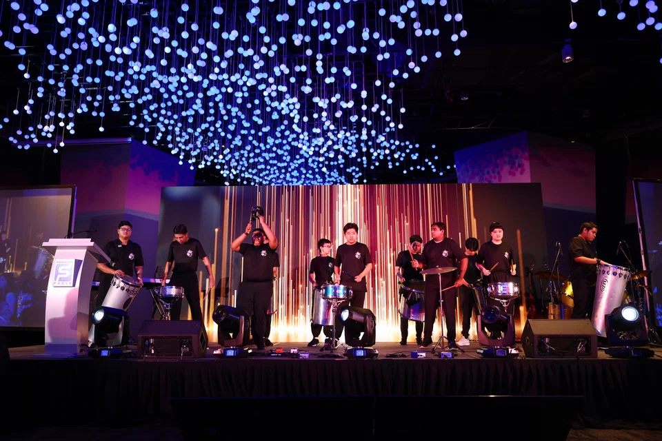 Students from Metta School perform at Singapore Pools' 55th anniversary celebration, held at Gardens by the Bay with more than 350 people in attendance.