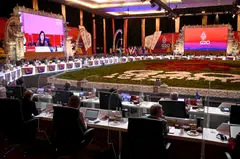 Indonesian Finance Minister Sri Mulyani Indrawati addressing the G20 Finance Ministers Meeting in Bali in July.