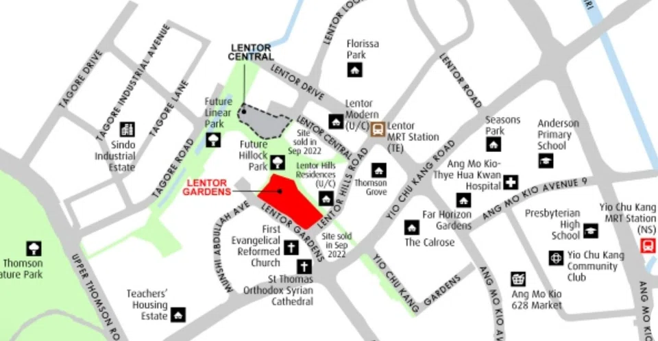The 99-year leasehold site in Lentor Gardens can yield about 530 private housing units.