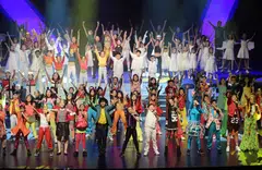 A scene from the ChildAid 2018 concert, with over 100 performers aged 5 to 19.