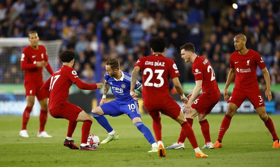 Liverpool (in red) defeated Leicester 3-0 in the English Premier League on May 16. The two teams will play each other again in Singapore on Jul 30 at the National Stadium.