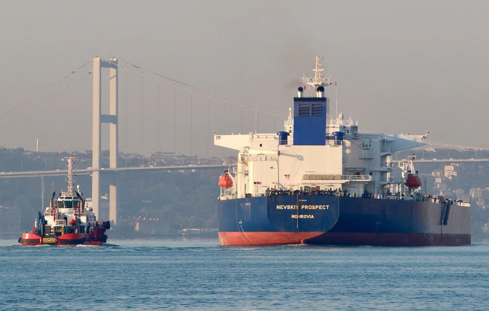 Crude oil tanker Nevskiy Prospect owned by Russia's leading tanker group Sovcomflot; Sovcomflot transported about a fifth of all Russia’s crude deliveries to India last year. 