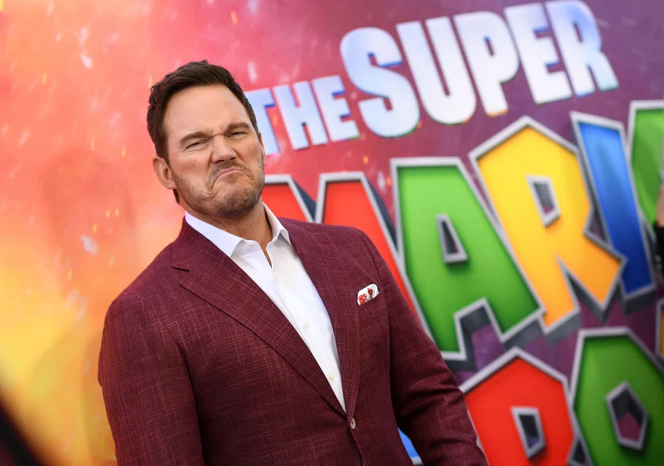 Actor Chris Pratt attending Universal's The Super Mario Bros Movie special screening at the Regal LA Live in Los Angeles on Apr 1. The video game-based film earned an estimated US$40 million for the Friday-through-Sunday period in the US and Canada, for a domestic total so far of US$490 million.