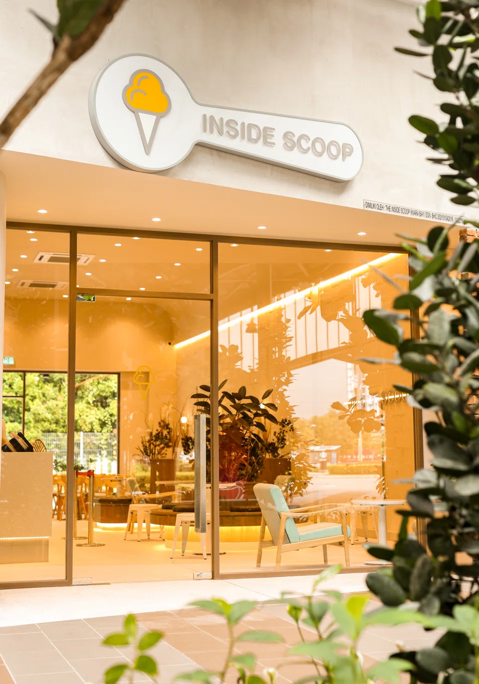 The exterior of an Inside Scoop store in Malaysia.