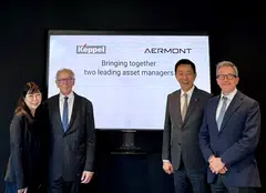 From left: Christina Tan, CEO, Fund Management and CIO of Keppel Corporation; Leon Bressler, chairman of Aermont Capital; Loh Chin Hua, CEO of Keppel Corporation; and Paul Golding, managing partner of Aermont Capital.