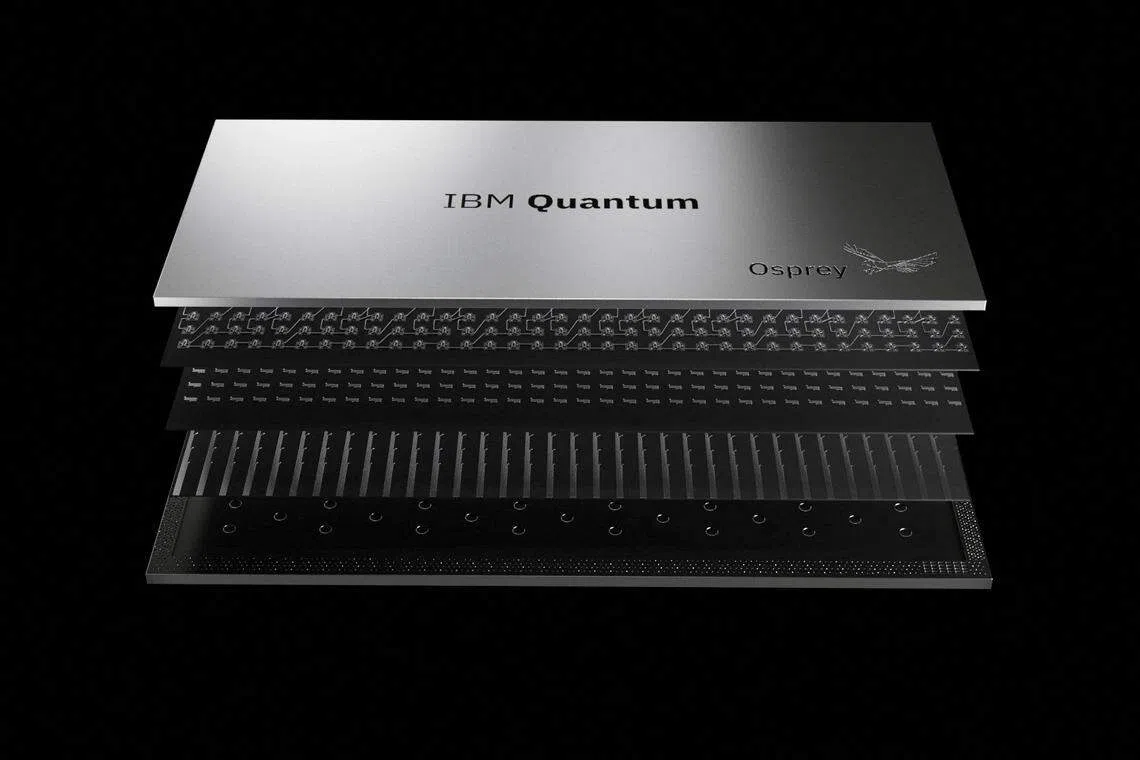 IBM's 433-qubits Osprey quantum processor, with more than three times the qubits of the IBM Eagle processor.