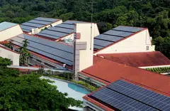 Solar panels installed on the roof of the Singapore American School in Woodlands. 