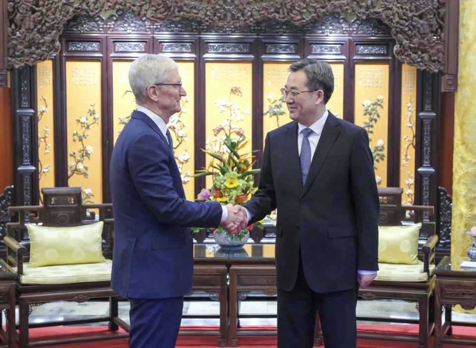 “China is willing to provide more opportunities for foreign-funded enterprises including Apple to develop in the country,” Chinese Vice-Premier Ding Xuexiang told Apple CEO Tim Cook.